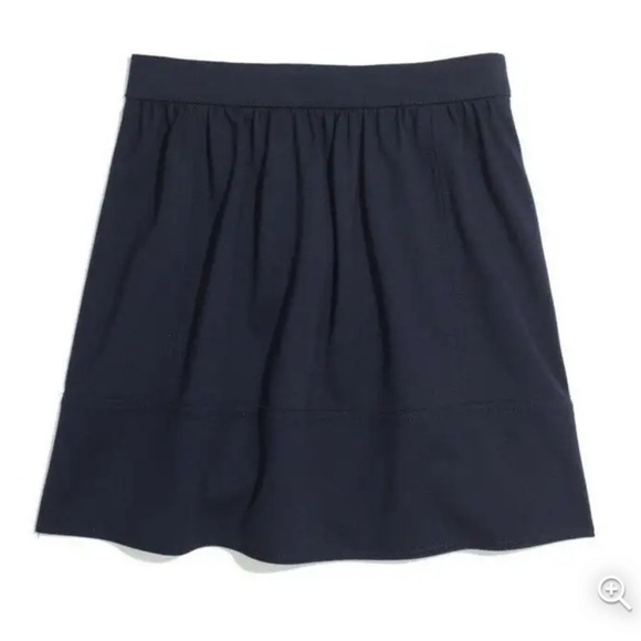 Madewell Navy Blue Ponte Swivel Mini Pleaded Side Zipper Snap Size 4 - Picture 16 of 16